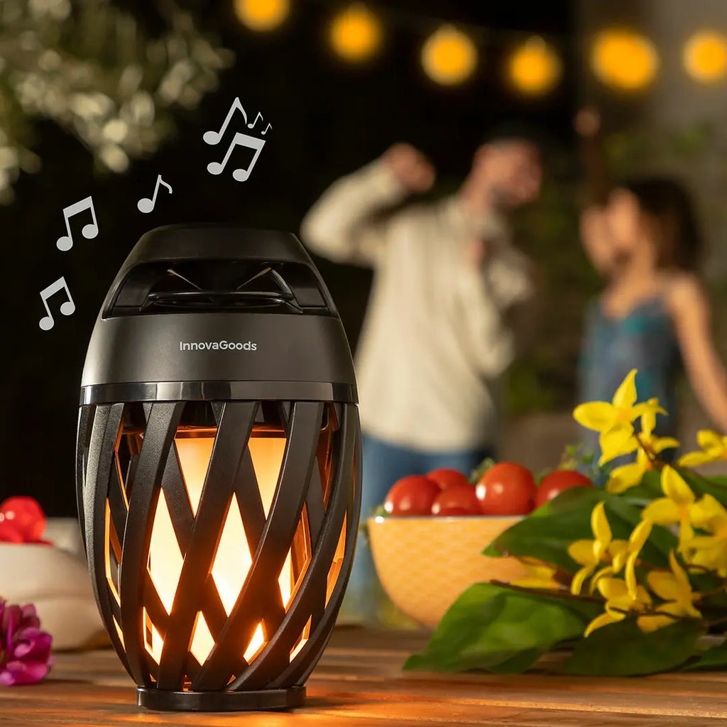 Altavoz Inalámbrico Bluetooth con LED Efecto Llama y Sonido Envolvente Spekkle InnovaGoods