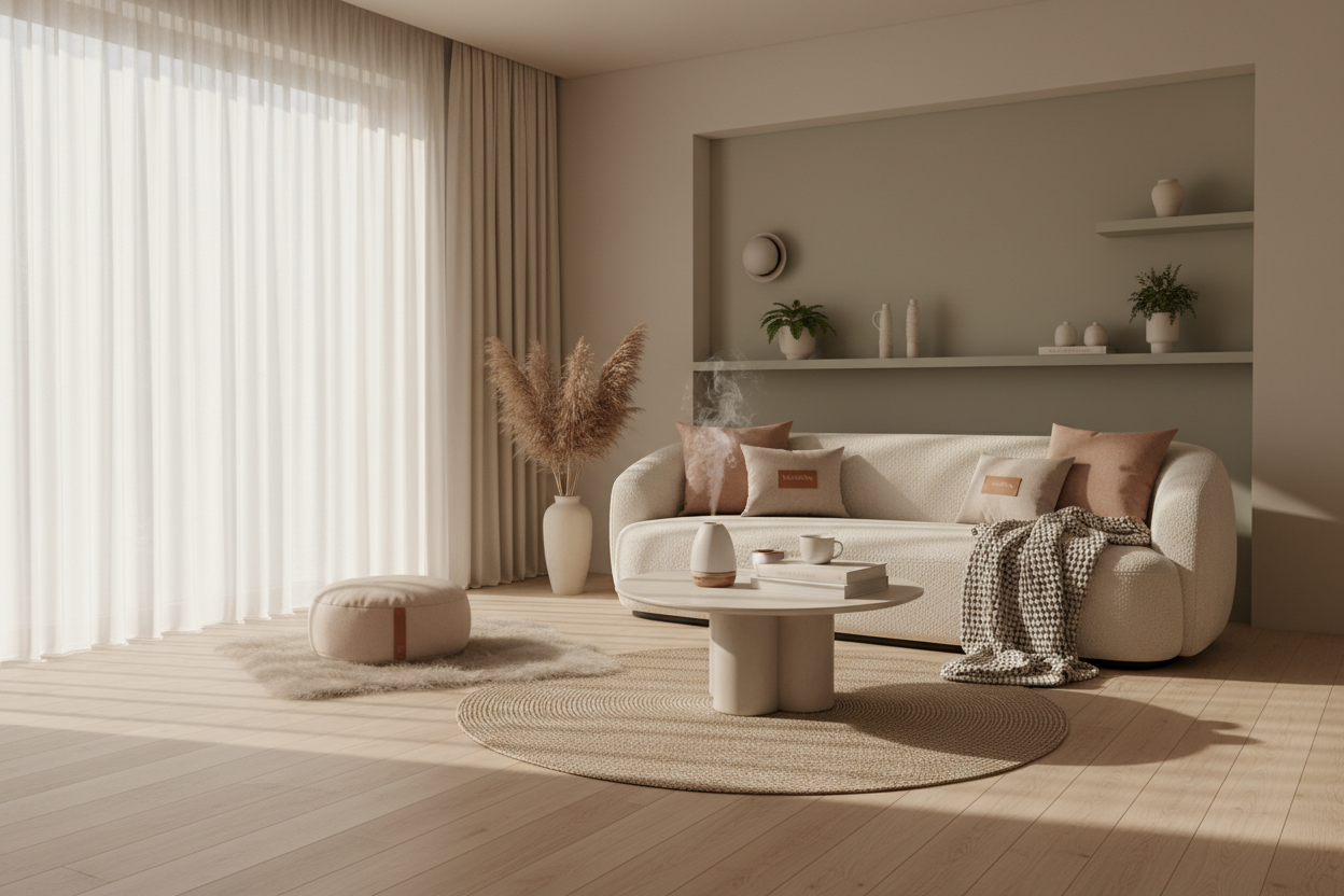 LUNNA Home es una marca de bienestar y confort para el hogar, enfocada en crear espacios acogedores, elegantes y serenos. Inspirada en el estilo cozy y minimalista, transmite calma, autocuidado y armonía. Su estética se basa en tonos beige, crema y pasteles suaves, con luz natural cálida y un ambiente premium, moderno y relajante que invita a disfrutar del hogar.