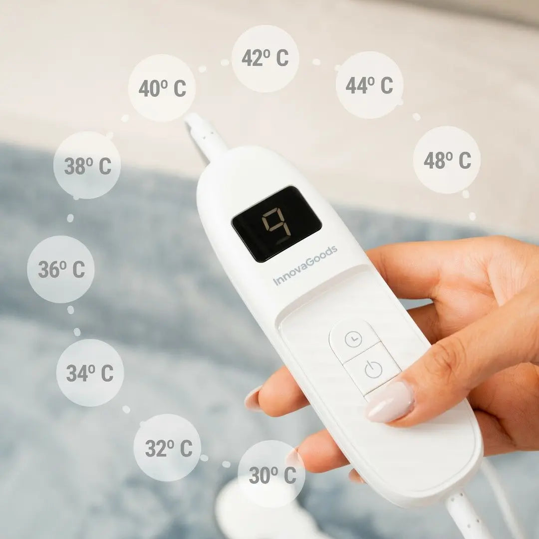 Manta Eléctrica Elakef InnovaGoods 160W – Gris 120x160 cm | Calor Rápido