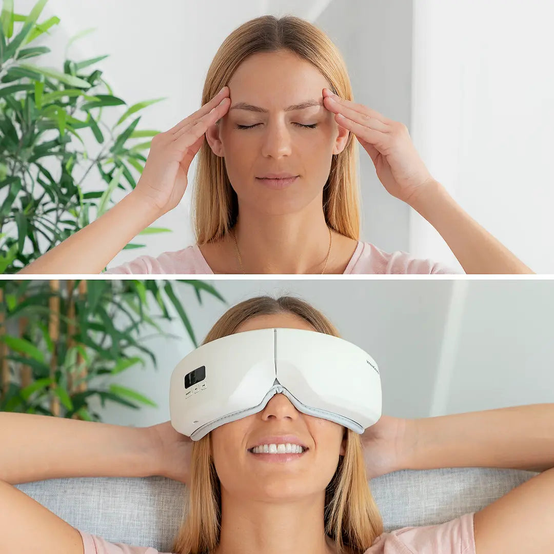 Masajeador de Ojos con Compresión de Aire 4 en 1 para Relajación y Descanso Visual | InnovaGoods