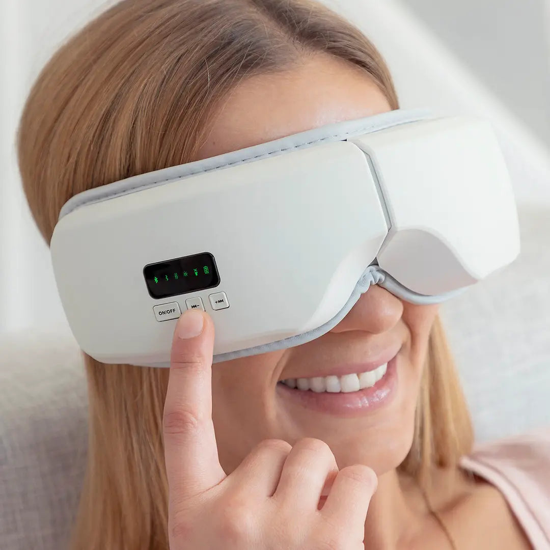 Masajeador de Ojos con Compresión de Aire 4 en 1 para Relajación y Descanso Visual | InnovaGoods