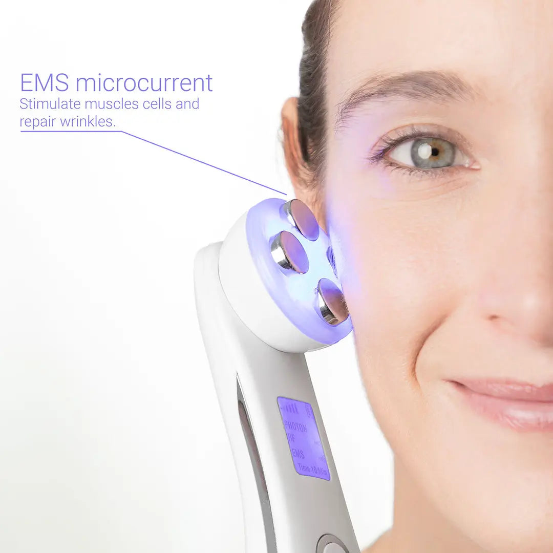 Masajeador Facial Reafirmante con Radiofrecuencia, Fototerapia y Electroestimulación | Wace InnovaGoods