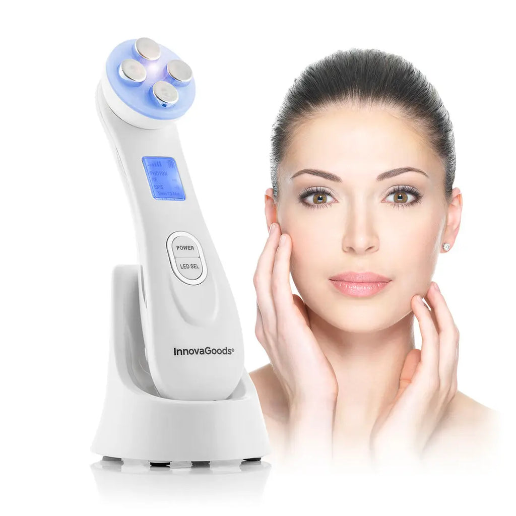 Masajeador Facial Reafirmante con Radiofrecuencia, Fototerapia y Electroestimulación | Wace InnovaGoods