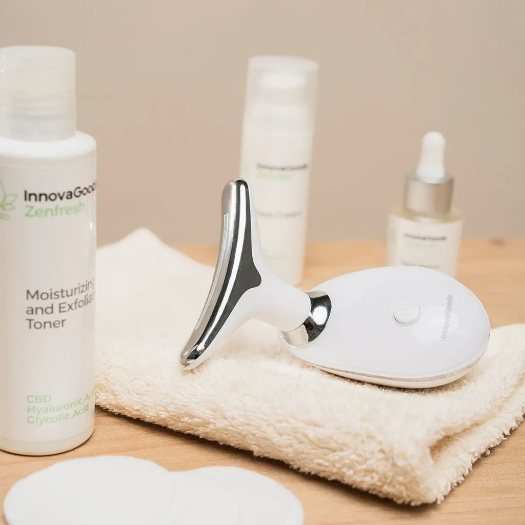 Masajeador Facial y Cuello Reafirmante con Terapia LED y EMS - Selora InnovaGoods