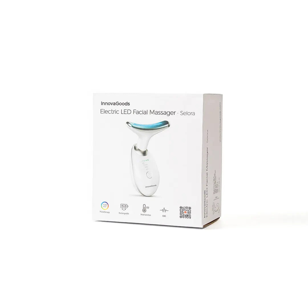 Masajeador Facial y Cuello Reafirmante con Terapia LED y EMS - Selora InnovaGoods