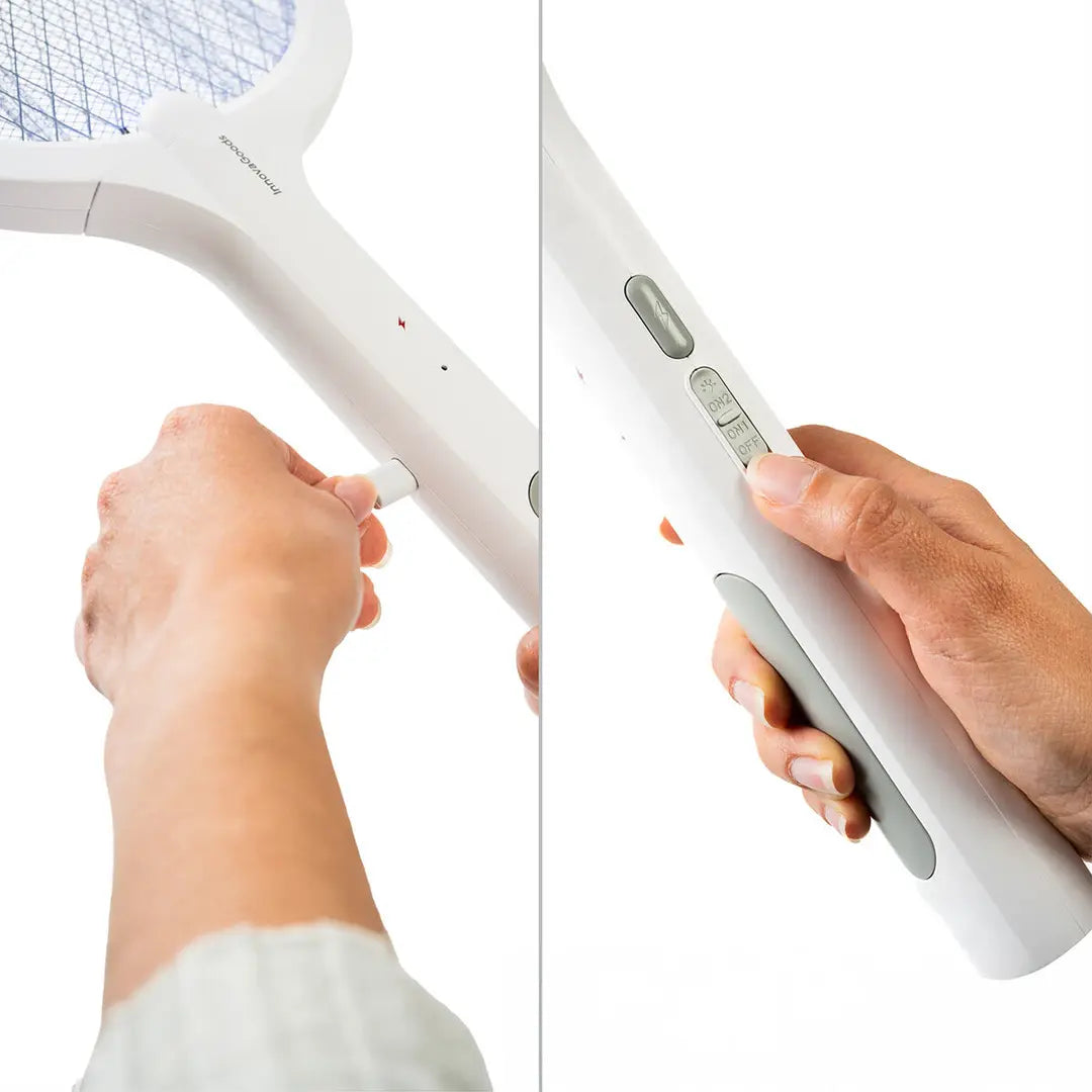 Raqueta Matainsectos Eléctrica Recargable 2 en 1 con Luz UV Elecfly InnovaGoods