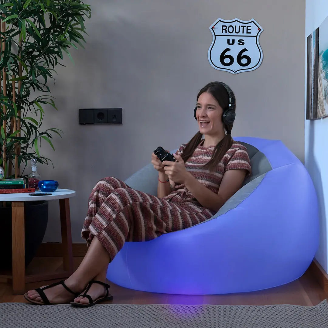 Sillón Hinchable con LED Multicolor y Mando a Distancia Chight InnovaGoods