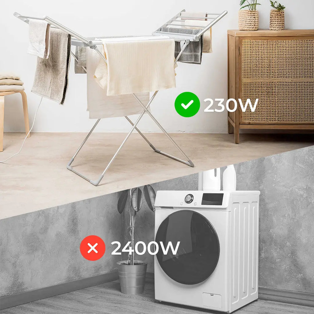 Tendedero Eléctrico Plegable con Alas 230W | Secado Rápido, Pantalla Táctil y Temporizador Warmmat InnovaGoods