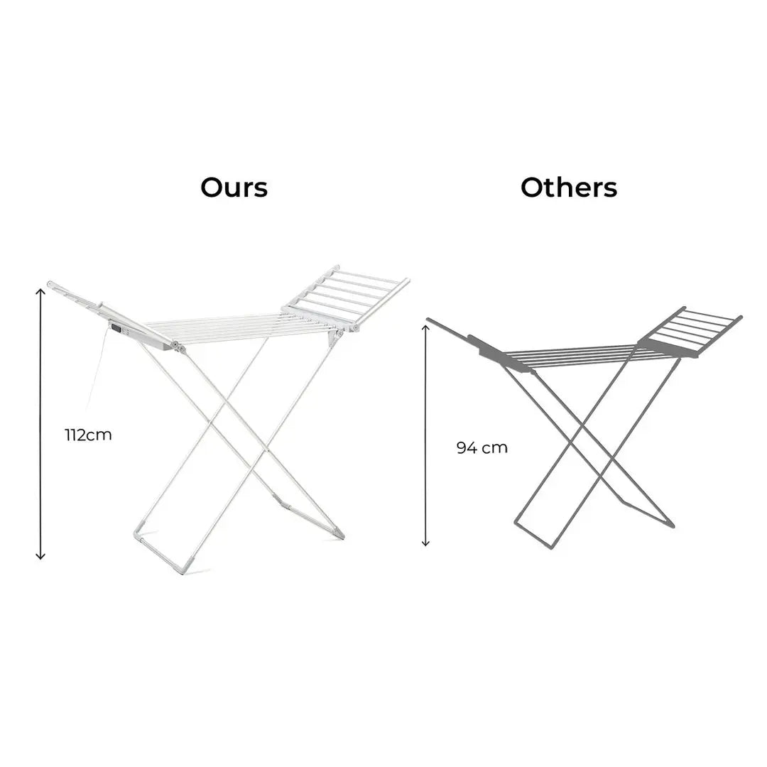 Tendedero Eléctrico Plegable con Alas 230W | Secado Rápido, Pantalla Táctil y Temporizador Warmmat InnovaGoods